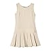Bienzoe Girls School Uniform Jumper: Stretch Fit Pleated Hem Kids Sleeveless Dress Khaki 10