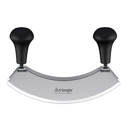 triangle Mincing Knife 7” Stainless Steel Curved Double Blade