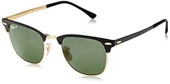 Ray-Ban Metal Unisex Polarized Square Sunglasses, Gold Top