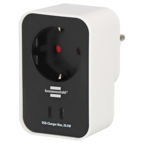Brennenstuhl Connect WLAN Steckdosenadapter WA 3600 PD01 mit 2 USB C Ports