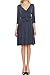 KLKD Women's Solid 3/4 Sleeve Knee Length Wrap Dress Made In USA