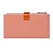 PEIUJIN Women's Genuine Wallet RFID Blocking Card Case Purse with Zipper Pocket (Pink)