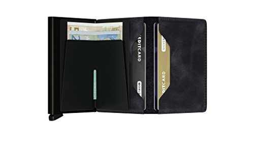 Secrid Slim Wallet Leather Vintage Black, Rfid Safe Card Case