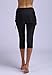 FanShou Women Capris Swim Pants Tights Sport Swimming Surfing Leggings Sun Protection (Large, Black)