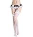 Womens Womens Lace Garter Belt Panties & Sheer Stockings 3 Pieces Lingerie Sets (White#1)