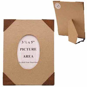 Set of 2 Ready to Decorate Paper Mache Photo Frames with Rusty Tin Corners and Oval Photo Opening
