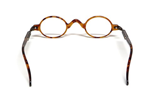 Calabria R314 Unisex Vintage Professor Oval Reading Glasses Incredibly Lightweight and Comfortable in Tortoise +1.50
