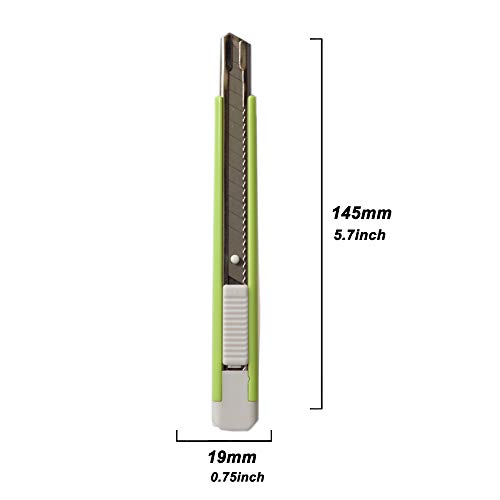 Wekoil 3 Pack 9mm Lockable Utility Knife ABS Grips Box Cutters Equipped with Stainless Steel Snap Off Blade+10 Pcs Carbon Steel Utility Knife Replace Blades Box Opener Paper Cutter Art Craft
