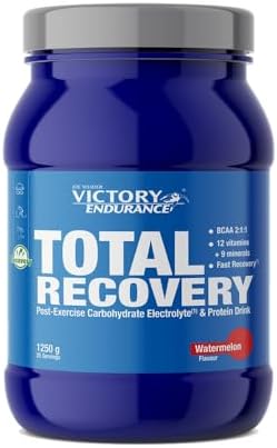 Victory endurance recuperação total (1250g) sabor melancia, bebida preparada pós-treino de carboidratos, eletrólitos e proteínas, com bcaa 2:1:1, 12 vitaminas e 9 minerais