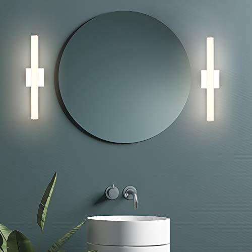 ECOBRT 16 inch Long LED Bathroom Vanity Light Fixtures Indoor Lighting Up Mirrors Front Wall Lights Bar Scones 12Watt Cool White 6000K