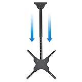 Mount Factory Universal Tilt and Swivel Ceiling TV Mount Bracket with Adjustable Pole Height fits most 26" to 55" Flat Panels