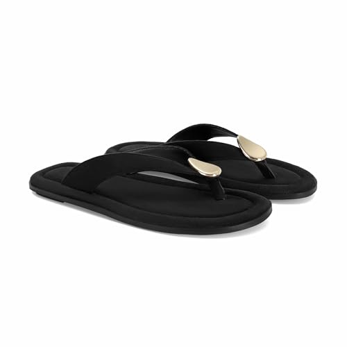 GTBINGGO Black Flip Flops Thong Sandals