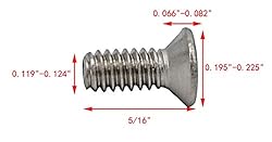 FixtureDisplays® 5-40 X 5/16" Stainless Flat Head