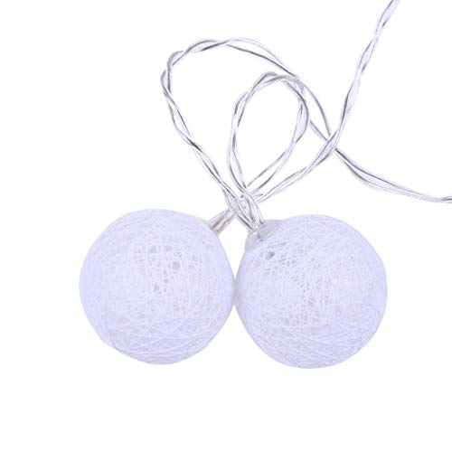 Akabsh Cotton Ball Fairy String Lights 20 LED Cotton Remote Control String Lights Decor String Lamp for Party Home Room