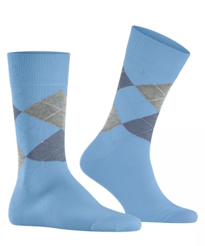 Burlington man king socks organic sustainable breathable cotton thin reinforced flat seam soft toe no pressure argyle pattern 1 pair