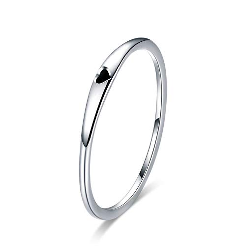 925 Sterling Silver Round Circle Pure Finger Ring Simple Heart Engrave Rings for Women Wedding Engagement Jewellery