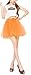 Women's, Teen, Adult Classic Elastic 3, 4, 5 Layered Tulle Tutu Skirt (One Size, Orange 3Layer)