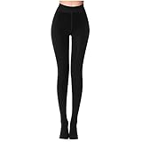 Anmengte Womens Winter Black Warm Velet Stretchy High Waist Leggings Elastics Pantihose (FBA) (S/M, 01)