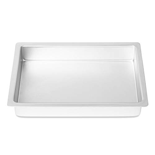 Last Confection 7" x 11" x 2" Deep Rectangular Aluminum Cake Pan - Professional Bakeware