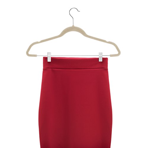 image for ZOBER Velvet Hangers with Clips 20 Pack, Skirt/Pants Hangers, Strong &