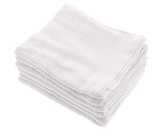 プラス・ワン タオル 6枚入り フェイスタオル ホワイト 約34X84cm 薄手 平地付き商品画像