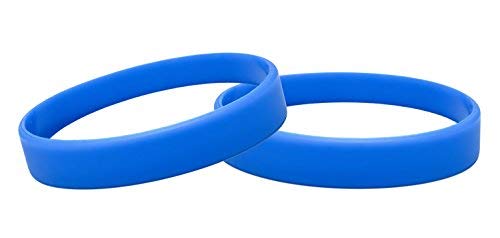 Silicone Wristbands Pack Of 10 Youth Sizes Choice Of Colours (Blue) — image 1