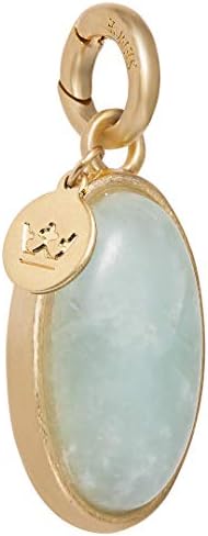 Women's Charm Gold from the Essential Charm Series with an Oval Blue Aquamarine Pendant Gold-Plated Brass - A600