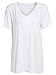 Floerns Women's Solid V Neck Short Sleeve Casual Tee Shirt Top White M