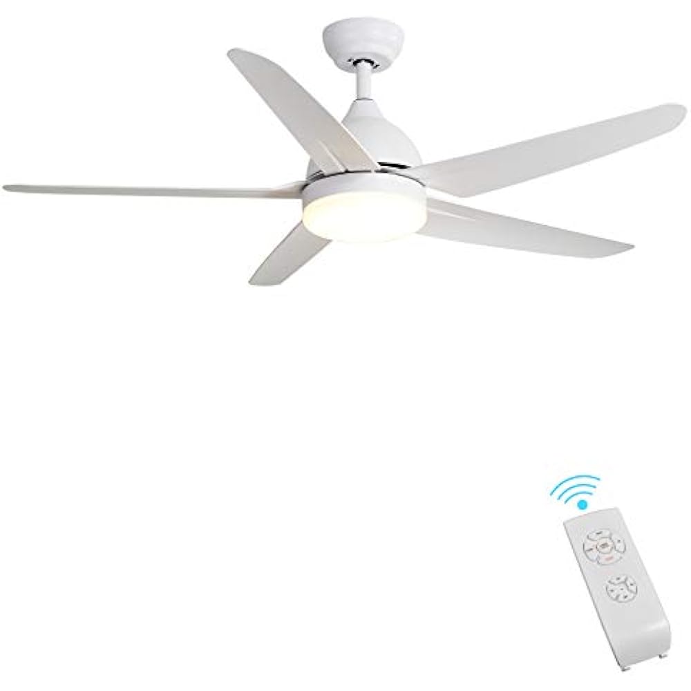 Indoor Ceiling Fan Light Fixtures FINXIN White Remote LED 52 Fans Bedroom, eBay