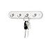 Spectrum Diversified, Modern Entryway Organizer & Wall Décor Diversified Four Key Rack, Wood, 4-Hook, White/Chrome