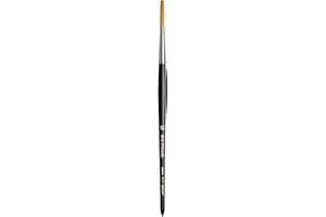 DA VINCI BRUSHES da Vinci Graphic Design Series Lettering Brush, Straight Edge Tip Kolinsky Red Sable with Black Handle, Size 12