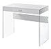 Convenience Concepts SoHo 1 Drawer Glass 36 inch Desk, White