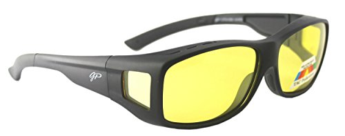 Fit Over Night Vision Glasses Polarized to Wear Over Glasses + car clip holder