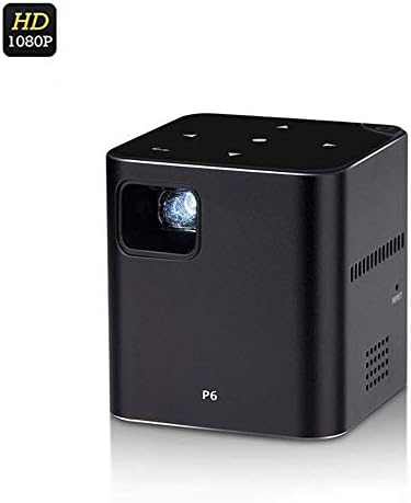LiChenYao P6 Mini DLP Projector Support 1080P 80 ANSI (Color : Black)