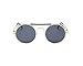 Ucspai Steampunk Sunglasses Silver Frame with Reflective Lens