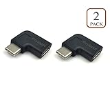 Poyiccot (2-Pack 90 Degree USB C Type C Male to Female Adapter, Right & Left Angled 90 Degree USB-C USB 3.1 Type-C Male to Female Extension Adapter for Laptop & Tablet & Mobile Phone