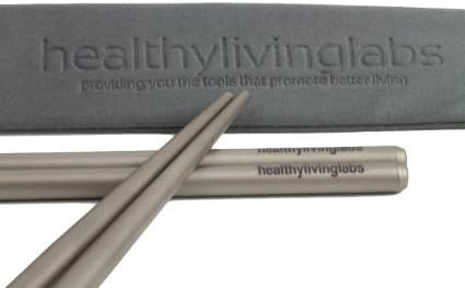 HealthyLivingLabs 2 Pack Strong Lightweight Titanium Chopsticks