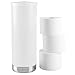 iDesign Aria Plastic Toilet Tissue Roll Reserve Organizer for Bathroom, Vertical Free Standing Compact Organizer, Holds 3 Rolls of Toilet Paper, Clear