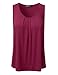 DRESSIS Women's Casual Pleated Scoop Neck Loose Fit Tank Top