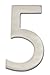 Architectural Mailboxes 3582SN-5 4 inch Solid Brass Floating House Number, 5, Satin Nickel