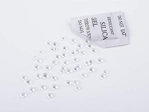 (50 packs & 1 gram each) Silica Gel Desiccant, Dehumidifier Bags with Clear Moisture Gel Beads and Composite Paper (inside) Drying Desiccant Packets - Thumbnail 2