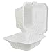 Houseables Takeout Containers, to Go Box, Restaurant Take Out Food Container, 100 Pack, White, 6x6 Inch, 100% Disposable, Clamshell, Biodegradable Boxes, Microwavable Supplies, Eco Friendly