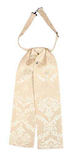 Historical Emporium Men's Satin Jacquard Puff Tie Cream