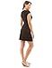 PattyBoutik Women Boat Neck Cap Sleeve Dress (Black Medium)
