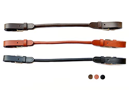 English Saddle Grab Straps Black/Chestnut/Dark Brown Leather (Dark Brown)