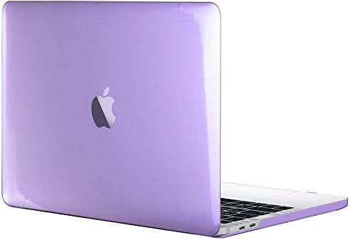 Topideal Macbook Pro 13 case (2018/2017//2016 Release, Model: A1989/A1706/A1708) Crystal See-Through Ultra Slim Plastic Hard Shell Case Cover for Macbook Pro 13 Inch with Touch Bar and Touch ID -Purple