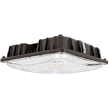 GKOLED 27W LED Square Canopy Light Replaces 100W PSMH with 3800lumens, 5000K and Dark Bronze Finish, UL Listed and DLC Qualified, 5-Year Limited Warranty Ideal for Indoor and Outdoor Applications