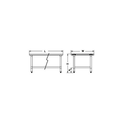 GSW Commercial Flat Top Work Table with Stainless Steel Top, 1 Galvanized Undershelf & Adjustable Bullet Feet, 24"W x 30"L x 35"H, NSF Approved