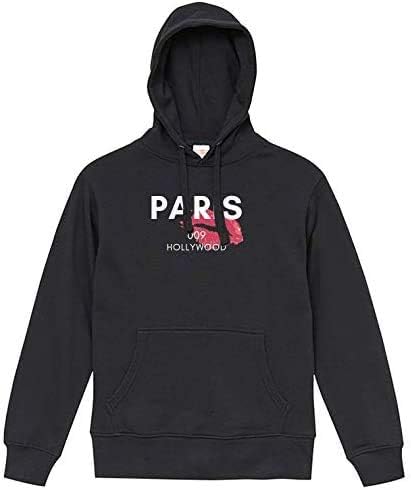 Amazon Co Jp パーカー メンズ プルオーバー スウェット レディース トレーナー 長袖 フード付き おしゃれ ロゴt Paris ハリウッド リップマーク セクシー Hollywood 海外 ブラック S ファッション
