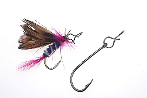 Rompin 100PCS Fly Fishing Snap Line Pin with Slice in Shank Quick Change Connect for Flies Hook & Lures Black Color (M_8mm_100pcs) - Thumbnail 4